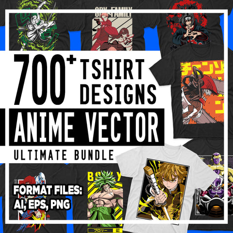 700+ Anime Vector T-shirt Designs Ultimate Bundle Templates