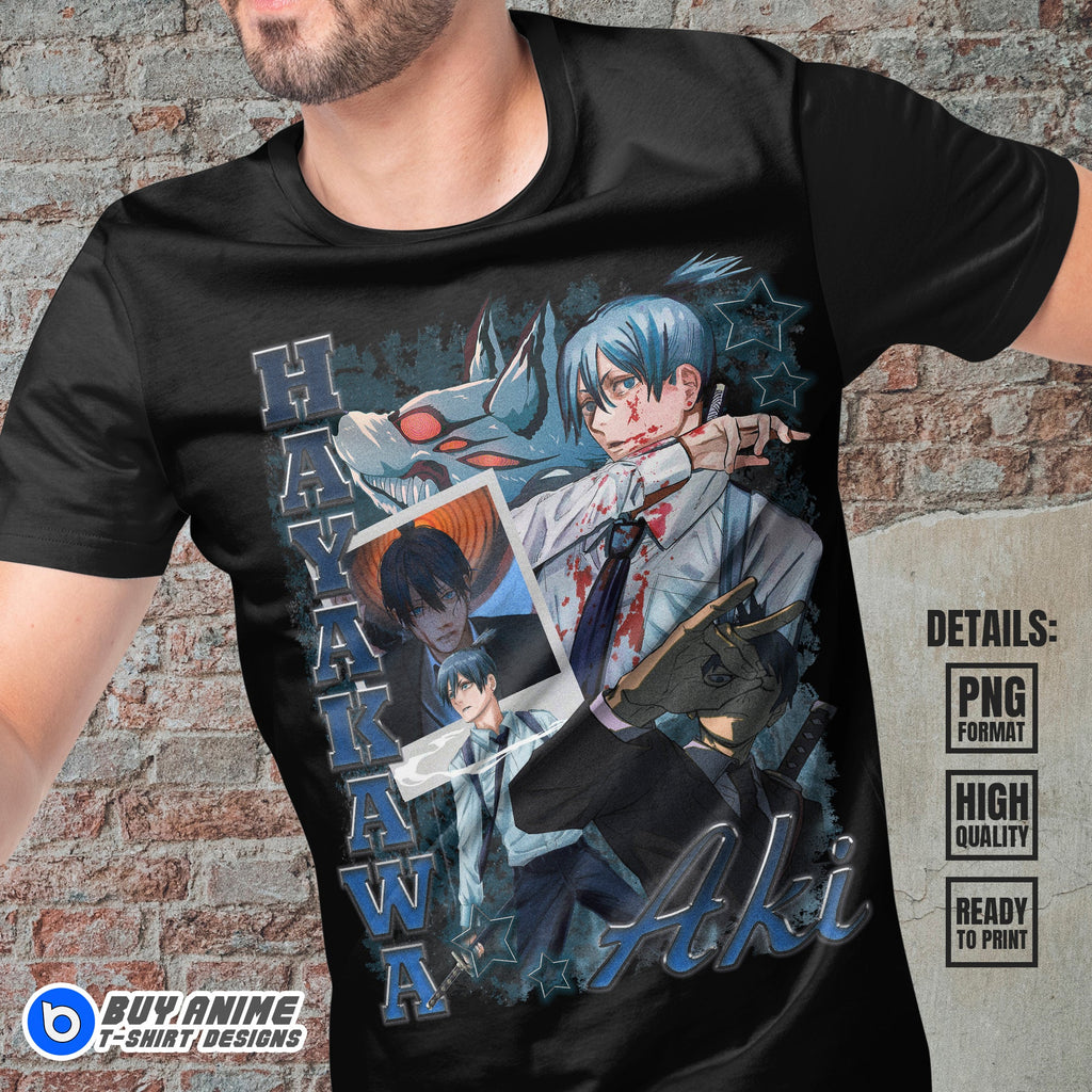 Aki Chainsaw Man Anime Bootleg T-shirt Design