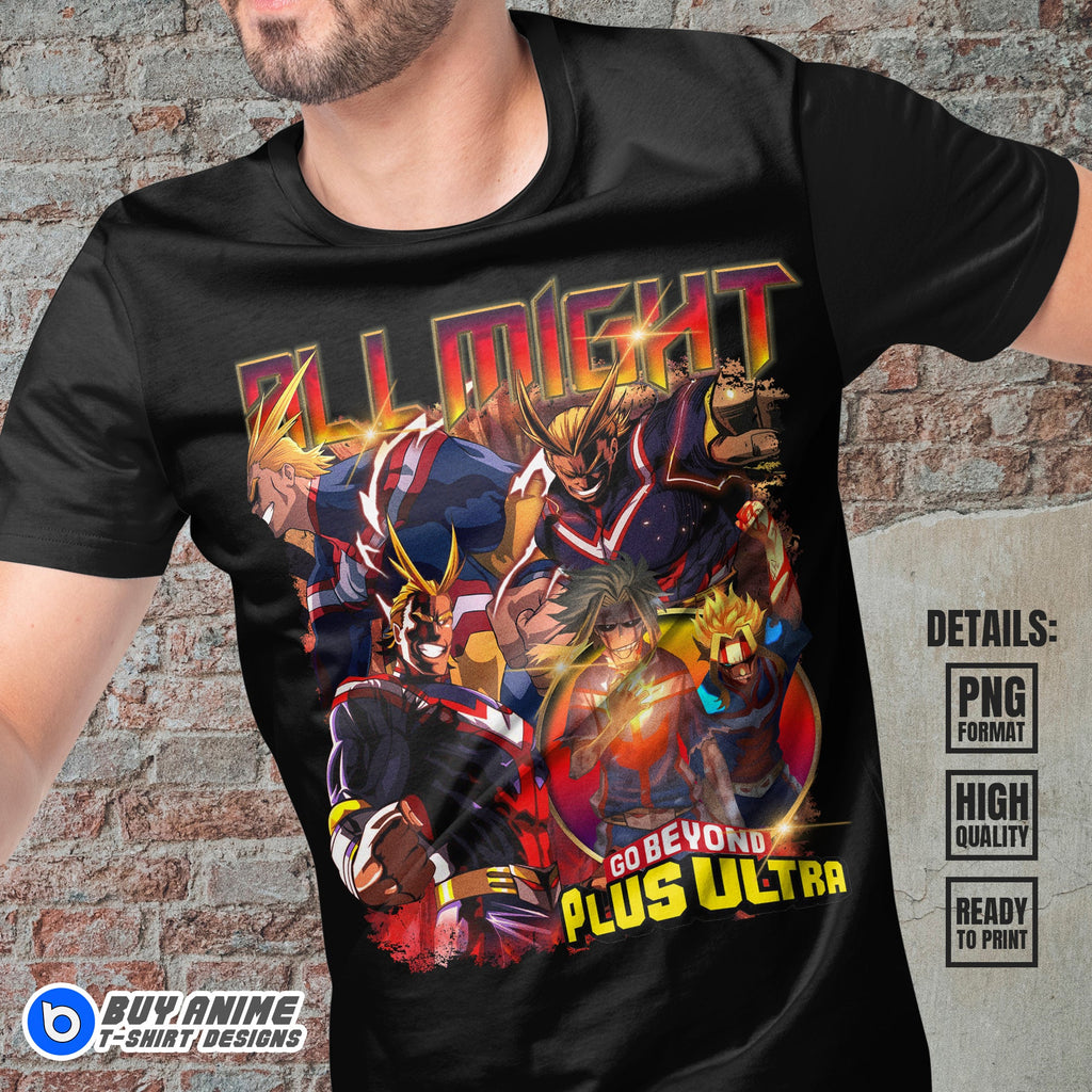 All Might My Hero Academia Anime Bootleg T-shirt Design