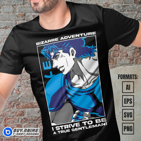 Jonathan Jojo's Bizarre Adventure Vector T-shirt Design Template