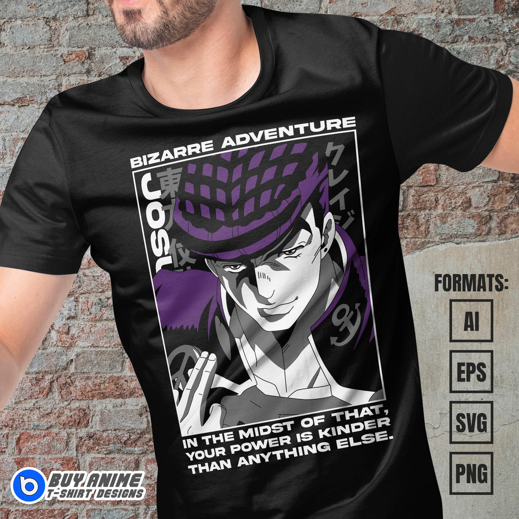 Josuke Jojo's Bizarre Adventure Vector T-shirt Design Template