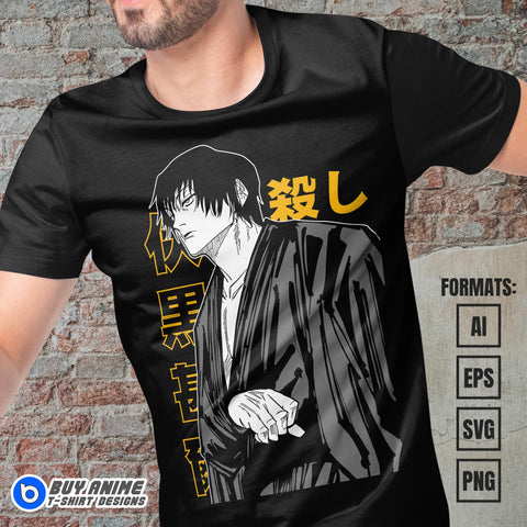 Toji Jujutsu Kaisen Vector T-shirt Design Template