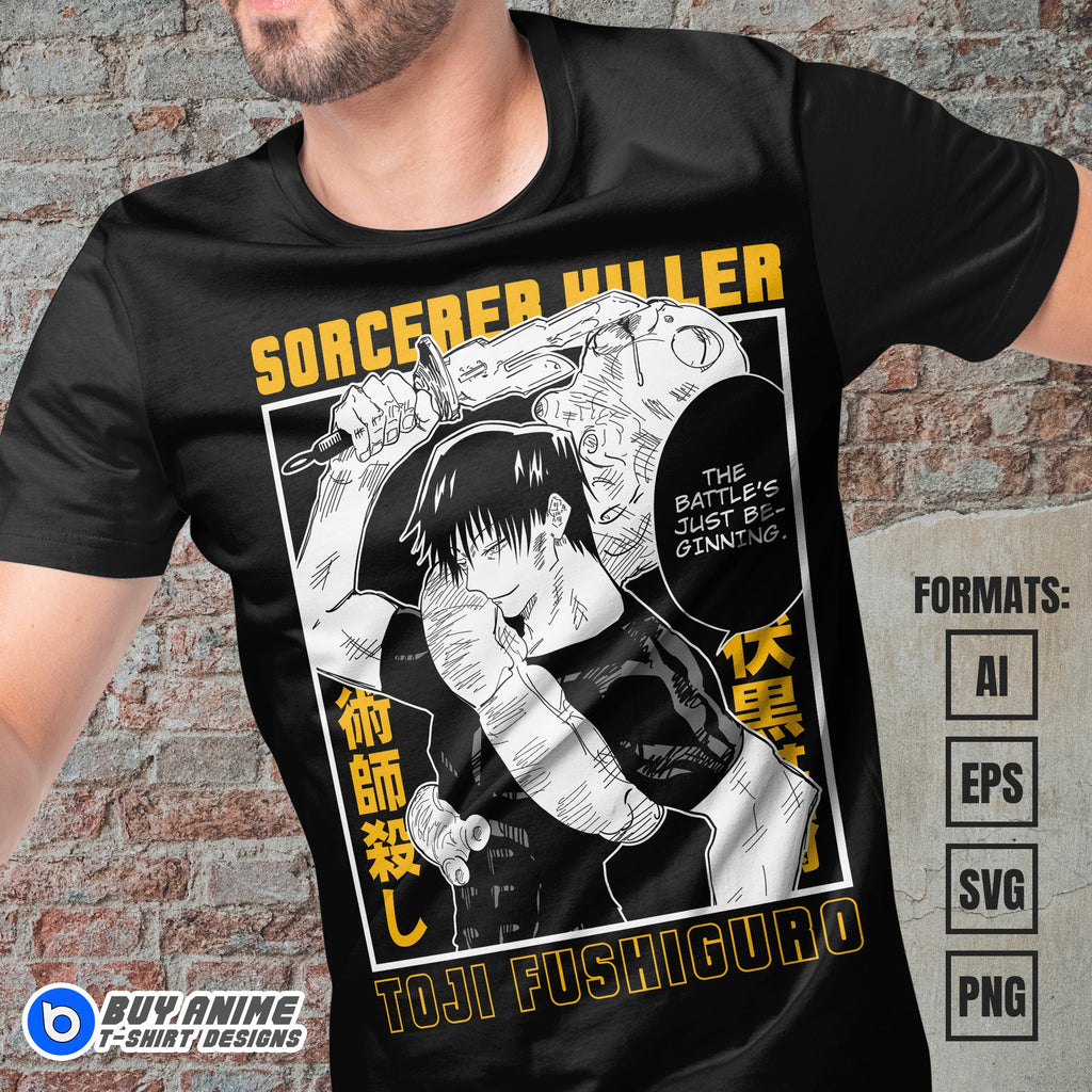 Toji Jujutsu Kaisen Vector T-shirt Design Template #2