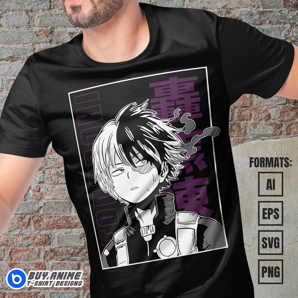 Shoto Todoroki My Hero Academia Vector T-shirt Design Template