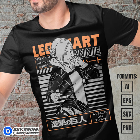 Premium Annie Attack On Titan Vector T-shirt Design Template