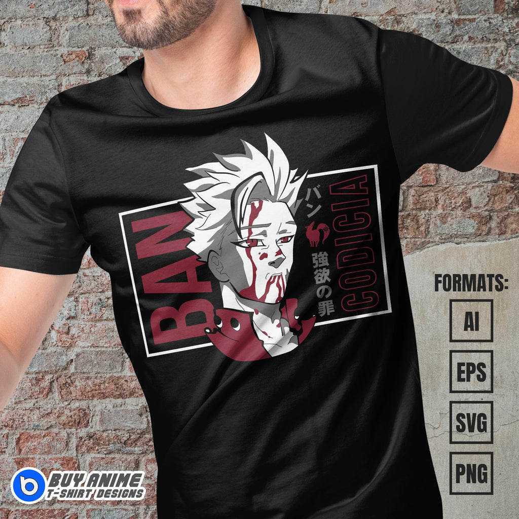 The Seven Deadly Sins Anime Vector T-shirt Design Template