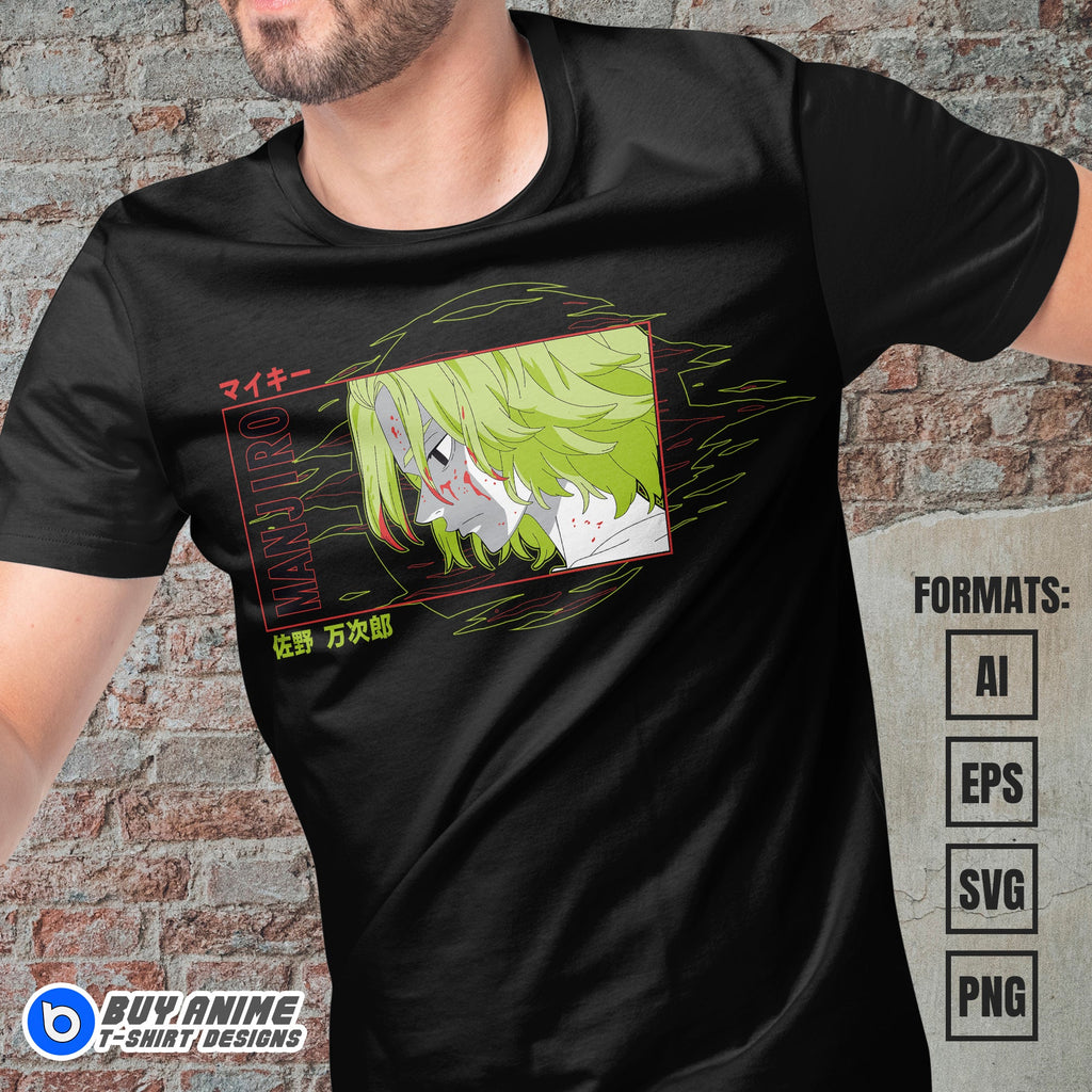 Manjiro Sano Tokyo Revengers Anime Vector T-shirt Design Template