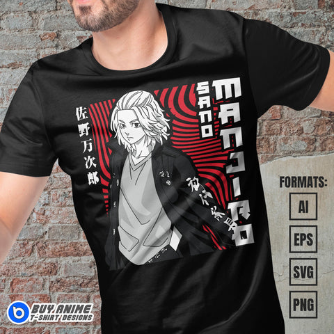 Manjiro Sano Tokyo Revengers Anime Vector T-shirt Design Template #3