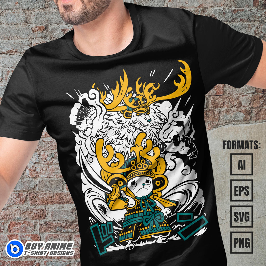 Chopper One Piece Anime Vector T-shirt Design Template