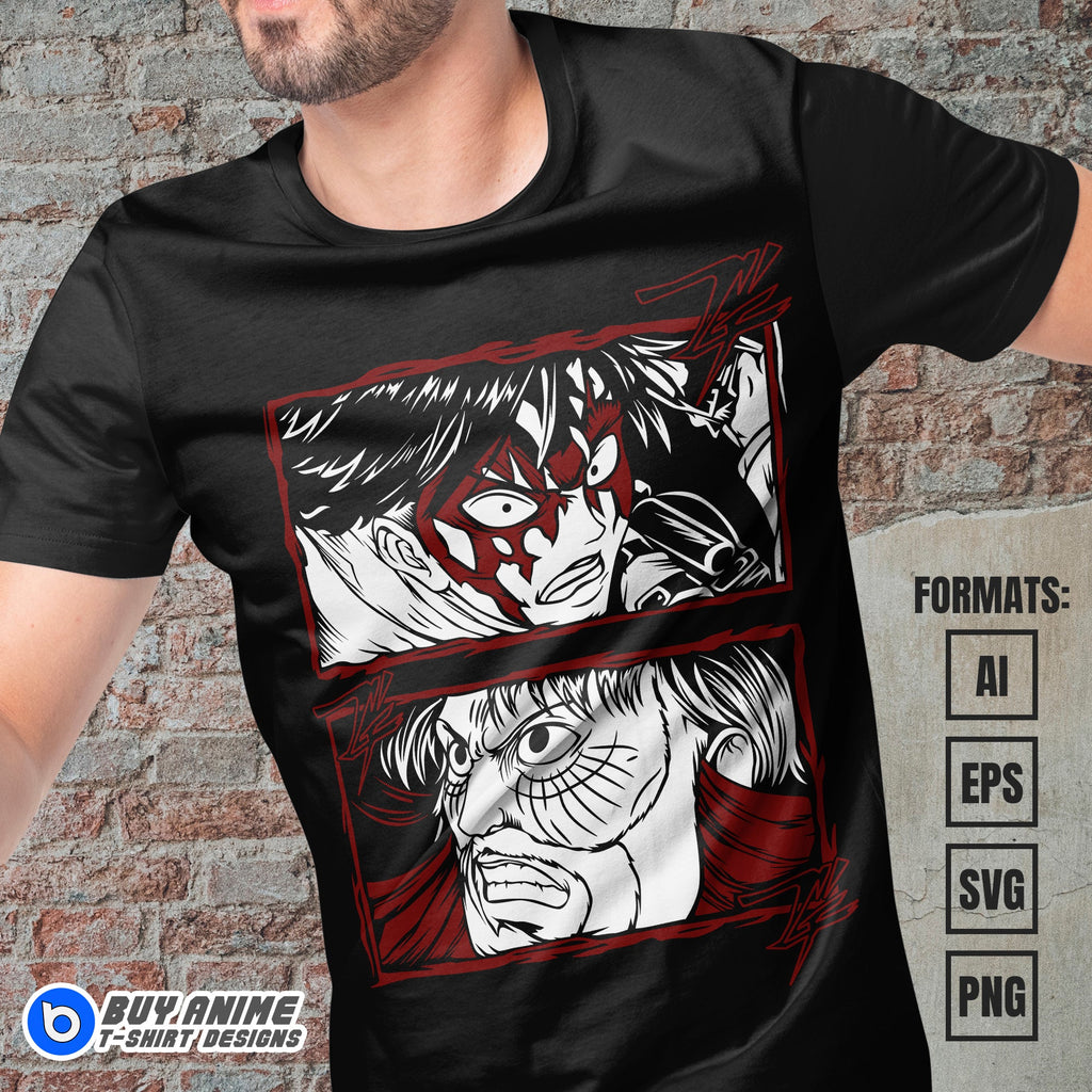 Levi x Zeke Attack on Titan Anime Vector T-shirt Design Template