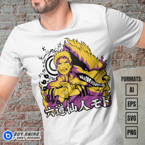 Naruto x Kurama Vector T-shirt Design Template