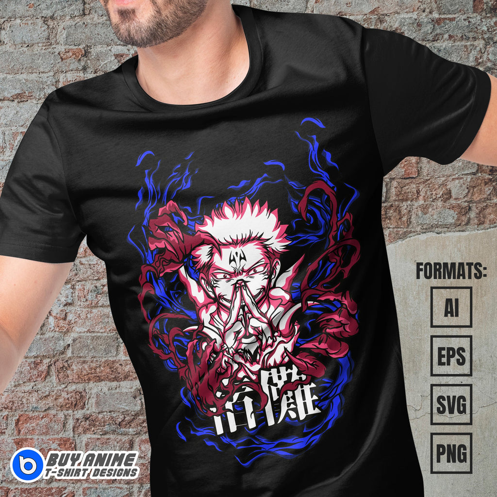 Sukuna Jujutsu Kaisen Anime Vector T-shirt Design Template #3