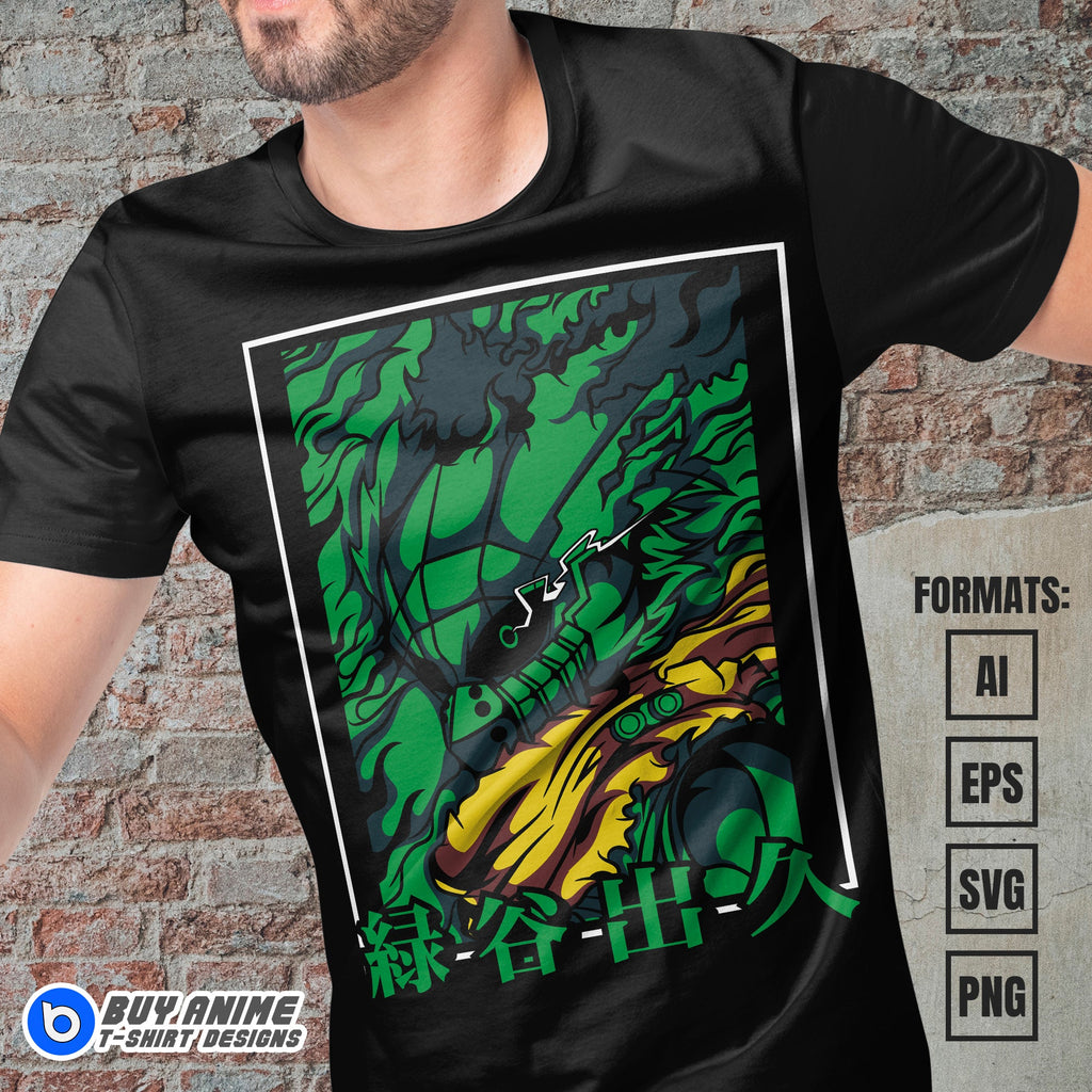 Deku Vigilante My Hero Academia Anime Vector T-shirt Design Template