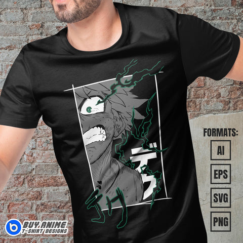 Deku My Hero Academia Anime Vector T-shirt Design Template #3