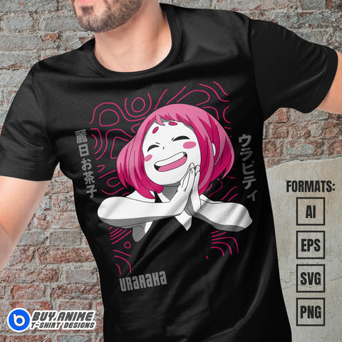 Ochaco Uraraka My Hero Academia Anime Vector T-shirt Design Template #2