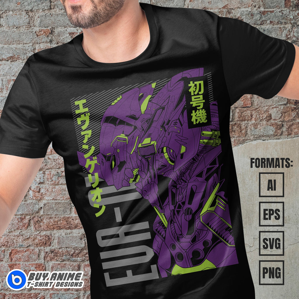 Evangelion Anime Vector T-shirt Design Template