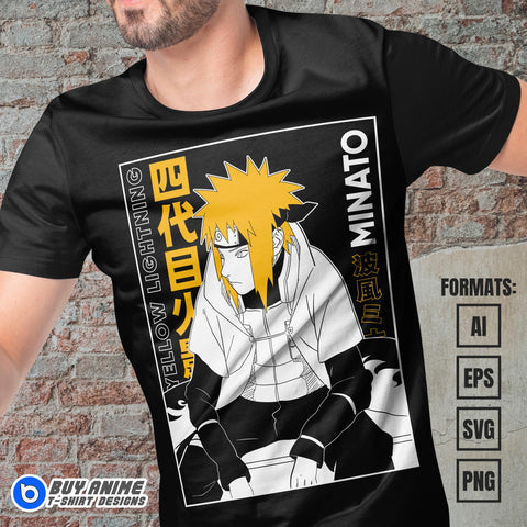 Minato Naruto Anime Vector T-shirt Design Template