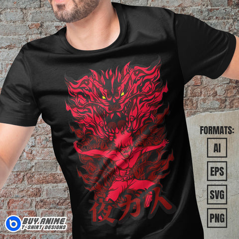 Might Guy Naruto Anime Vector T-shirt Design Template