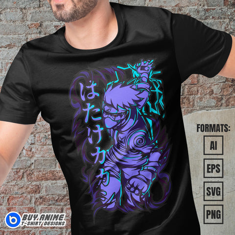 Kakashi Hatake Naruto Anime Vector T-shirt Design Template