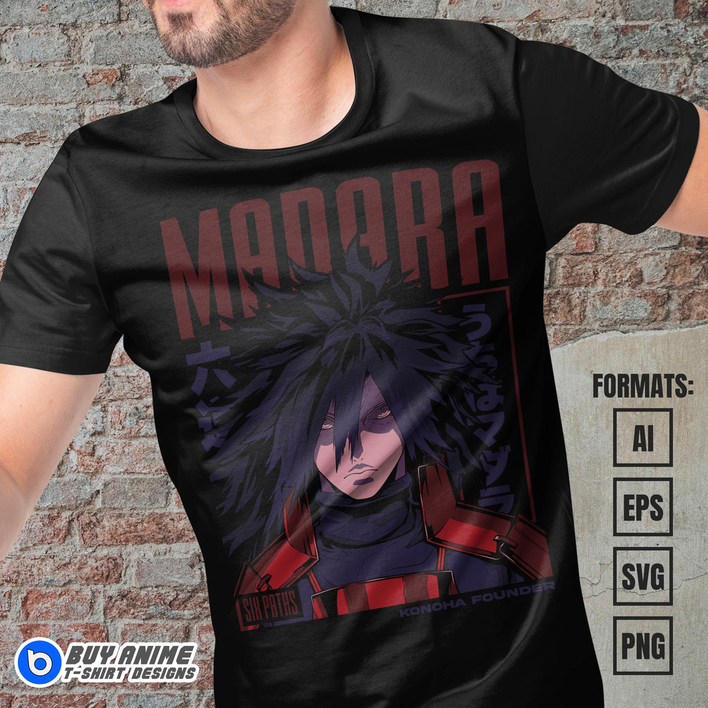 Madara Uchiha Naruto Anime Vector T-shirt Design Template