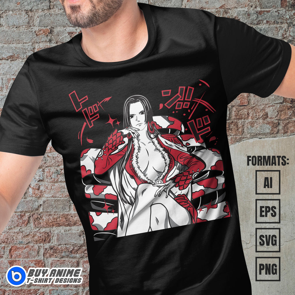 Boa Hancock One Piece Anime Vector T-shirt Design Template