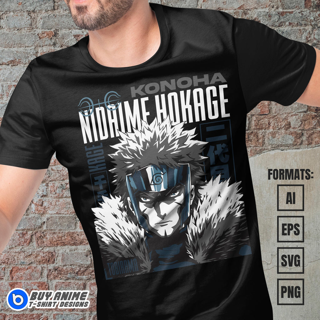 Tobirama Senju Naruto Anime Vector T-shirt Design Template