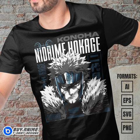 Tobirama Senju Naruto Anime Vector T-shirt Design Template