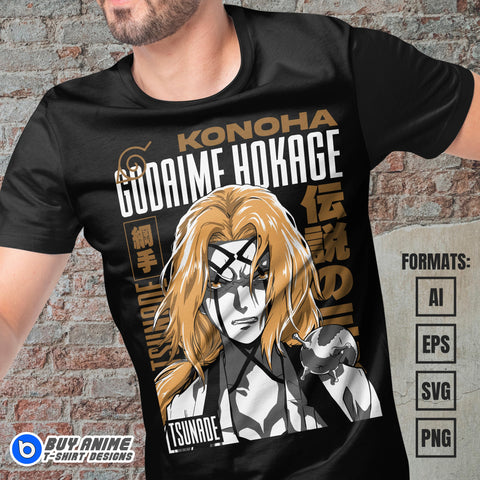 Tsunade Naruto Anime Vector T-shirt Design Template