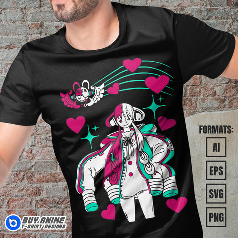 Uta One Piece Anime Vector T-shirt Design Template