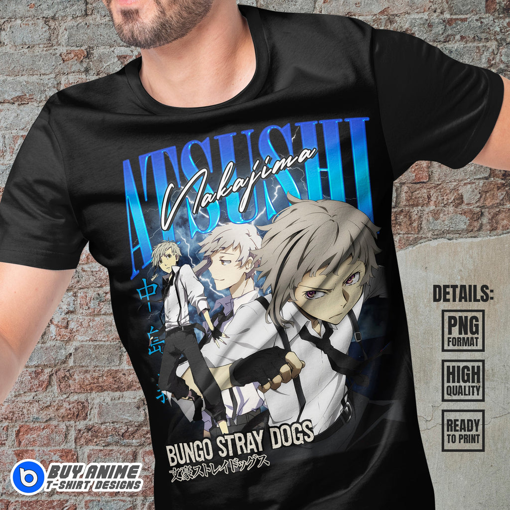 Atsushi Nakajima Bungo Stray Dogs Anime Bootleg T-shirt Design