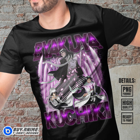 Byakuya Kuchiki Bleach Anime Bootleg T-shirt Design