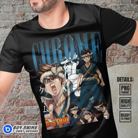 Chrome Dr Stone Anime Bootleg T-shirt Design