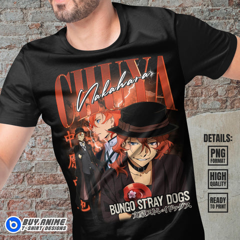 Chuya Nakahara Bungo Stray Dogs Anime Bootleg T-shirt Design