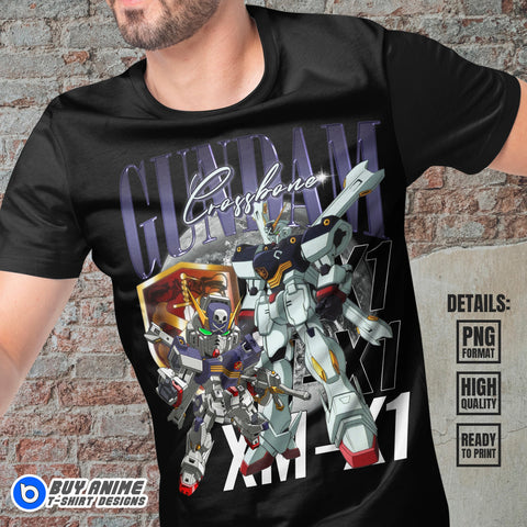 Crossbone Gundam XM X1 Anime Bootleg T-shirt Design