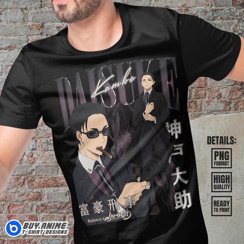 Daisuke Kambe Fugou Keiji Balance Unlimited Anime Bootleg T-shirt Design