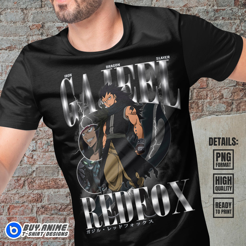 Gajeel Redfox Fairy Tail Anime Bootleg T-shirt Design