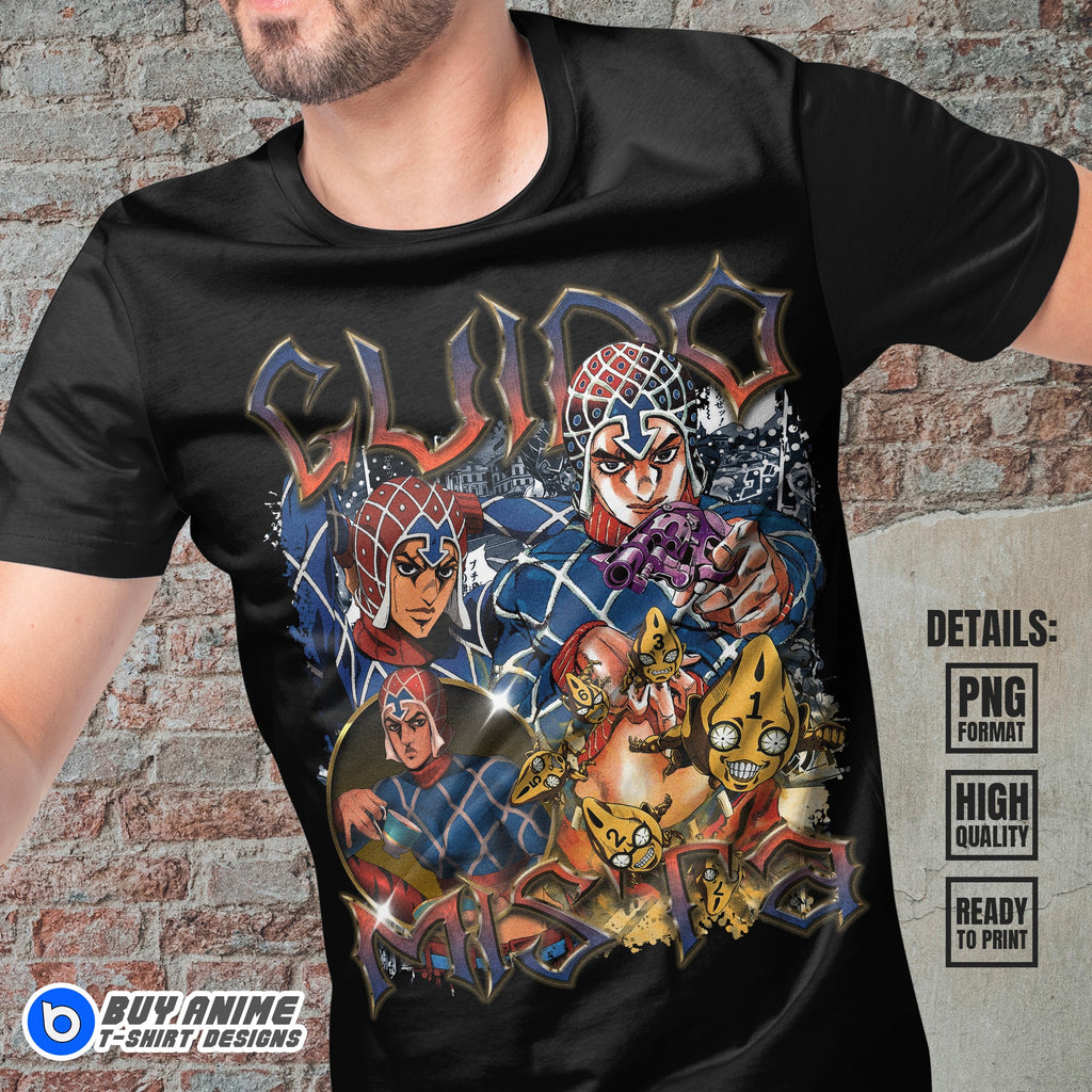 Guido Mista JoJos Bizarre Adventure Anime Bootleg T-shirt Design #2