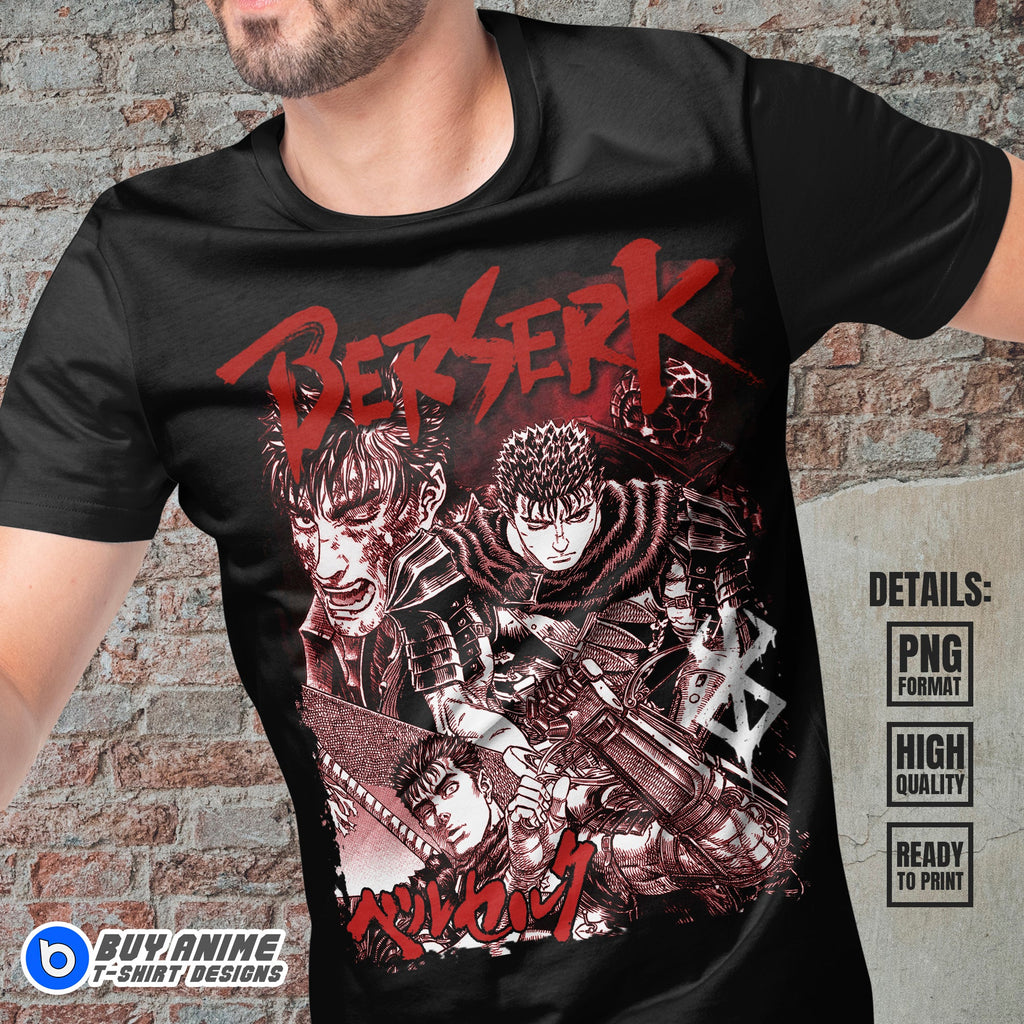 Guts Berserk Anime Bootleg T-shirt Design