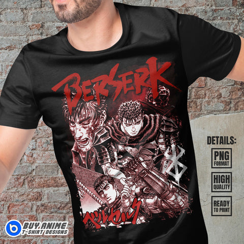 Guts Berserk Anime Bootleg T-shirt Design