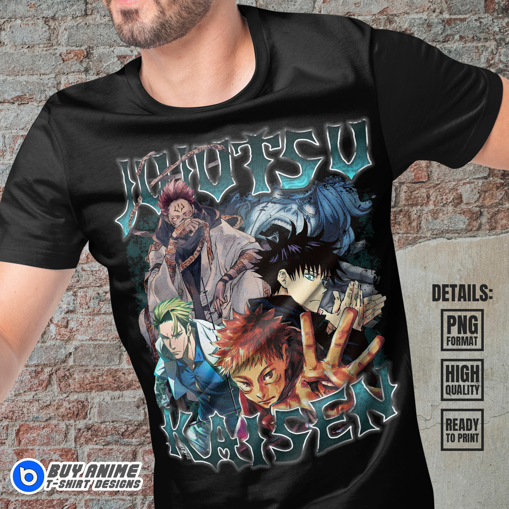 Jujutsu Kaisen Anime Bootleg T-shirt Design