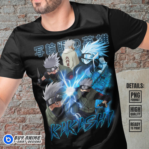 Kakashi Hatake Naruto Anime Bootleg T-shirt Design