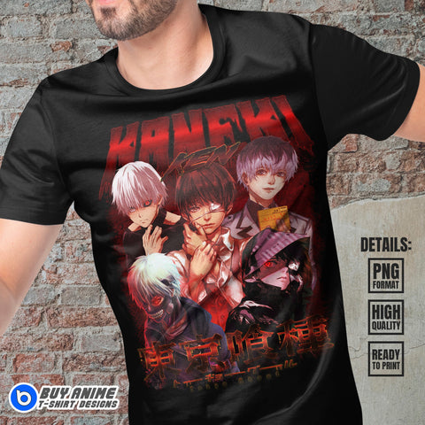 Ken Kaneki Tokyo Ghoul Anime Bootleg T-shirt Design #2