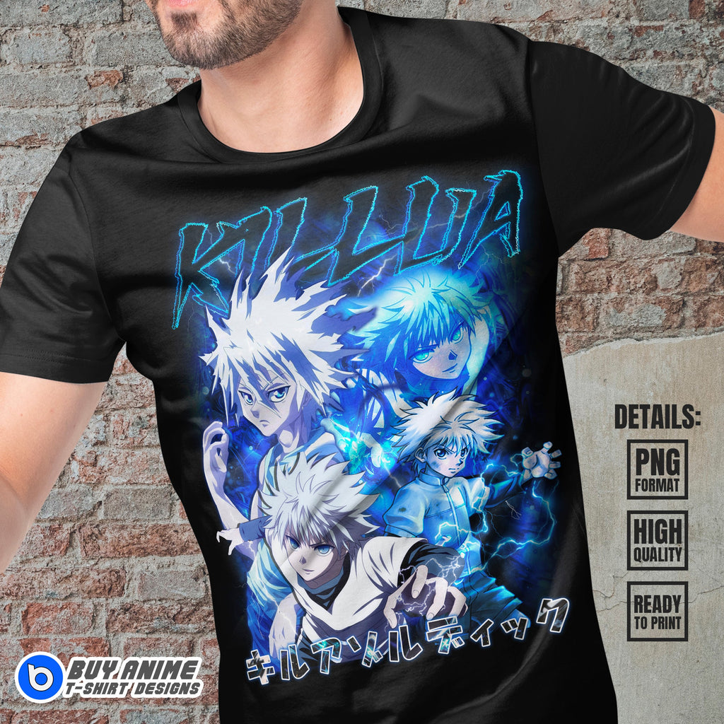 Killua Hunter x Hunter Anime Bootleg T-shirt Design