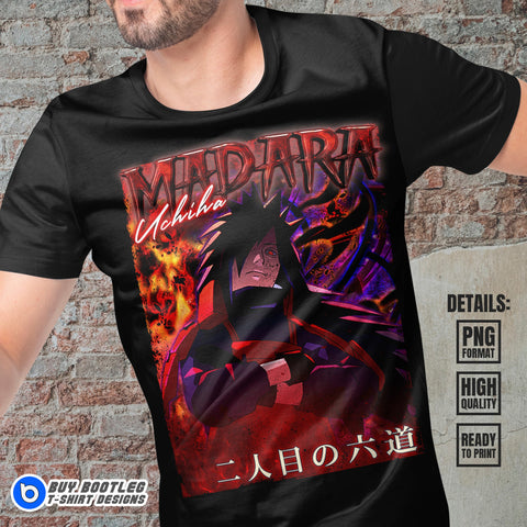 Madara Uchiha Naruto Anime Bootleg T-shirt Design