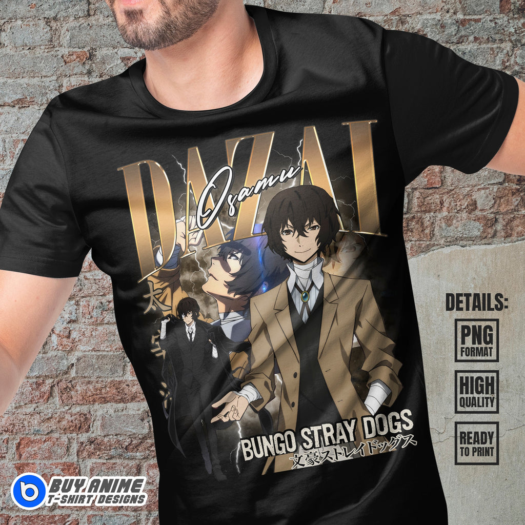 Osamu Dazai Bungo Stray Dogs Anime Bootleg T-shirt Design