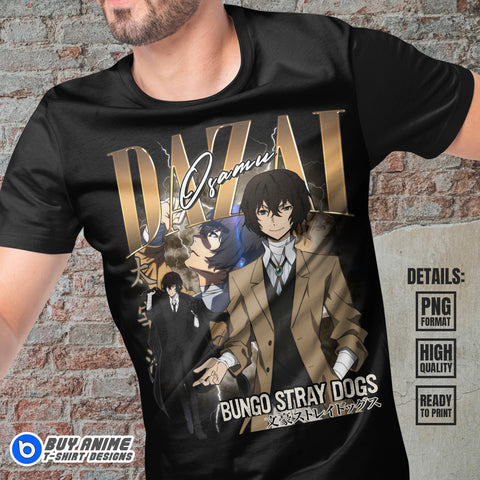 Osamu Dazai Bungo Stray Dogs Anime Bootleg T-shirt Design