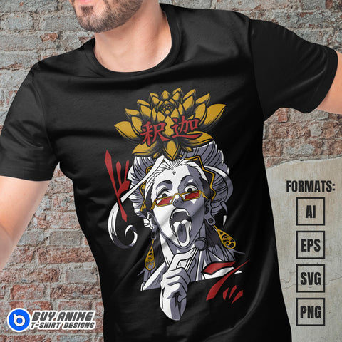 Premium Buddha Record Of Ragnarok Anime Vector T-shirt Design Template #3