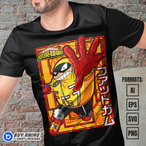 Premium Fat Gum My Hero Academia Anime Vector T-shirt Design Template