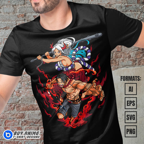 Premium One Piece Anime Vector T-shirt Design Template #2