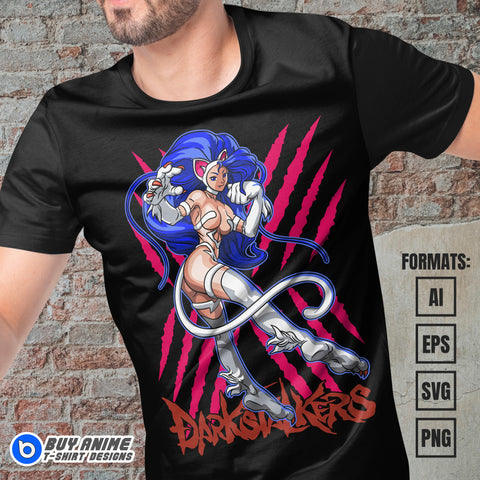 Premium Felicia Darkstalkers Vector T-shirt Design Template